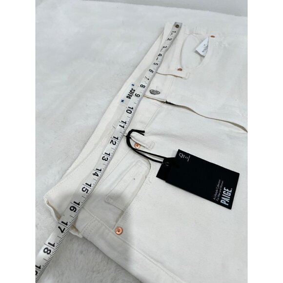 New PAIGE Size 31 Cindy - Tonal Ecru Double Back Belt Loop off-white **Stain** - Picture 7 of 14